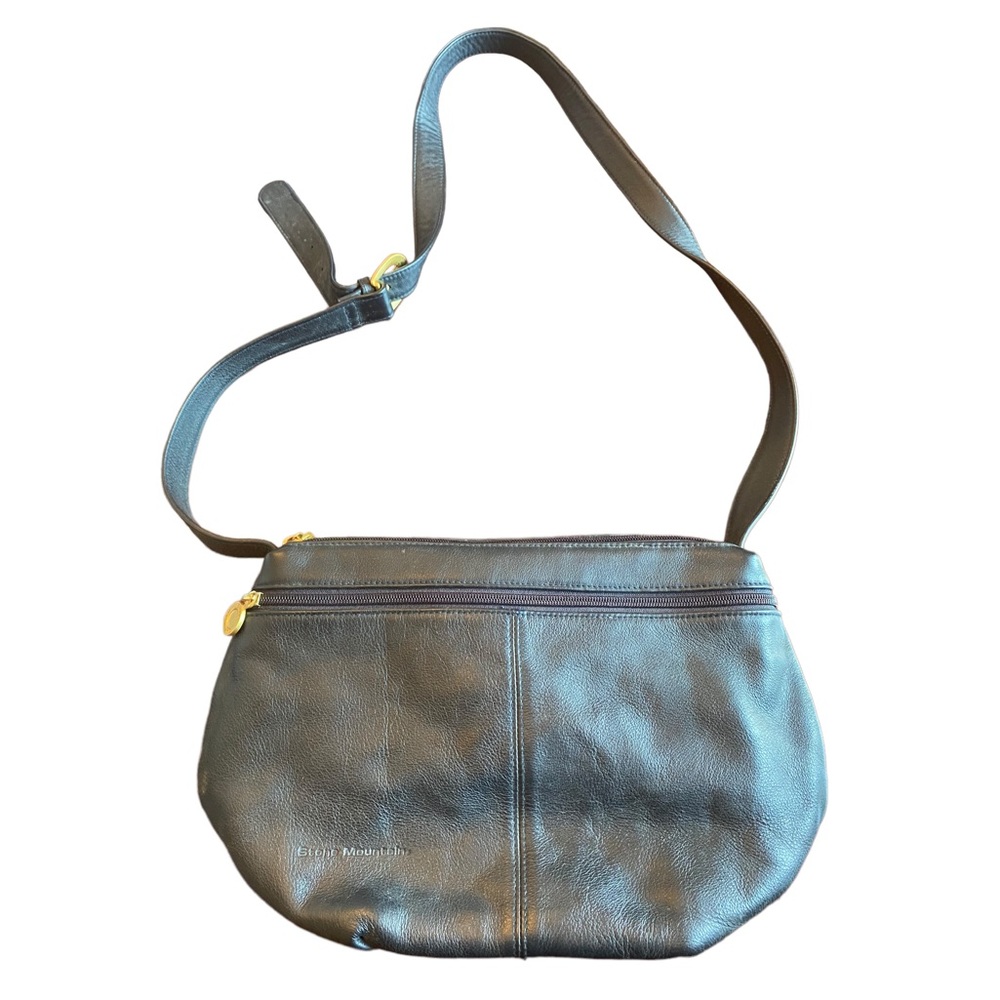 Stone Mountain Black Leather Crossbody Bag